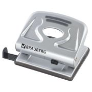 Дырокол металлический BRAUBERG «Metallic», до 20 листов, серебристый, 224339