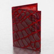 Обложка для паспорта натуральная кожа Croc, «PASSPORT», красная, BRAUBERG, 237180