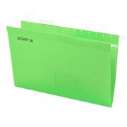 Подвесные папки A4/Foolscap (404х240 мм) до 80 л., КОМПЛЕКТ 10 шт., зеленые, картон, STAFF, 270934