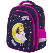Ранец BRAUBERG KIDS STANDARD, 2 отделения, «Moon girl», 36х28х14 см, 271387
