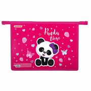 Папка для тетрадей ПИФАГОР А4, 1 отделение, картон/пластик, на молнии, «Panda Time», 271440