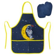 Фартук с нарукавниками для уроков труда BRAUBERG KIDS, 45x54 см, 2 кармана, «Spaceman», 271639
