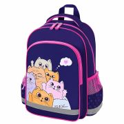 Рюкзак ПИФАГОР SCHOOL, 1 отделение, 3 кармана, «Cat greetings», 38x28х14 см, 272087