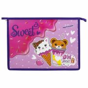 Папка для тетрадей ЮНЛАНДИЯ А4, 1 отделение, пластик, на молнии, «Candy friends», 272139