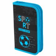 Пенал ЮНЛАНДИЯ, 1 отделение, картон с эффектом soft-touch, 19х11 см, «Sport game», 272262