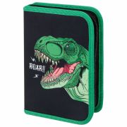 Пенал ПИФАГОР, 1 отделение, 2 откидные планки, полиэстер, 20х14 см, «Dino roar», 272290
