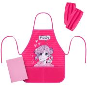 Набор для уроков труда BRAUBERG KIDS, клеенка ПВХ, накидка фартук с нарукавниками, «Anime style», 272362