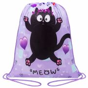 Мешок для обуви ПИФАГОР, 1 отделение, 42х34 см, «Falling cat», 272383