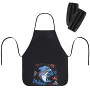 Накидка фартук с нарукавниками для труда ПИФАГОР, 1 карман, 46х54 см, «Angry shark», 272460