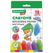 Восковые мелки фигурные BRAUBERG KIDS «Капельки», 12 цветов, 273094