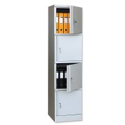 Шкаф металлический офисный ПРАКТИК «AM-1845/4», 1830х472х458 мм 4 отделения, 29 кг, разборный