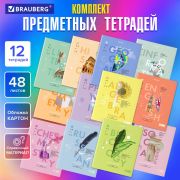 Тетради предметные со справочным материалом, КОМПЛЕКТ 12 ПРЕДМЕТОВ, 48 л., обложка картон, BRAUBERG, «VISION», 404323
