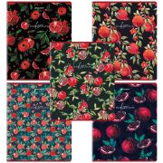 Тетрадь А5, 48 л., BRAUBERG, скоба, клетка, матовая ламинация, выборочный лак, «Гранаты» (микс в спайке), 404376