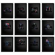 Тетради предметные, КОМПЛЕКТ 12 ПРЕДМЕТОВ, 48 л., матовая ламинация, лак, BRAUBERG «MAJESTIC BLACK», 405177