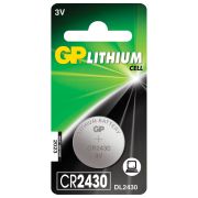Батарейка литиевая GP Lithium CR2430 «таблетка, дисковая, кнопочная» 1 шт., блистер, CR2430-8C1
