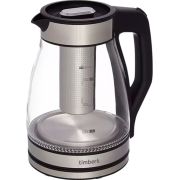 Чайник со съемным заварником TIMBERK T-EK27G02, 1,5 л, 1800 Вт, закрытый нагревательный элемент, стекло, стальной