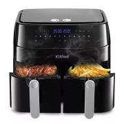 Аэрогриль KITFORT КТ-2250, 1750 Вт, 2х4,5 л, 12 программ, таймер, сенсорное управление, черный