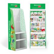 Стойка напольная BRAUBERG KIDS, 180х60х40 см, 3 полки, 16 крючков, 505973
