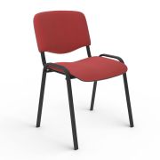Стул для персонала и посетителей «ИЗО», черный каркас, ткань черно-красная, В-9/С-16