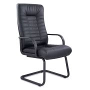 Кресло для приемных и переговорных «Атлант», кожа, черное