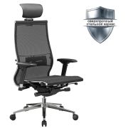 Кресло офисное МЕТТА «SAMURAI» Black Edition, сверхпрочная сетка, регулируемое, черное