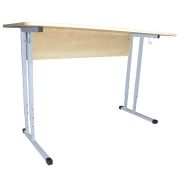 Стол-парта 2-местный регулируемый «Умник», 1200х500х640-760 мм, рост 4-6, серый каркас, ЛДСП клён
