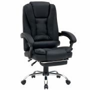 Кресло офисное CROMEX (КРОМЕКС) «Chill MS-005», с функцией вибромассажа, подножка, экокожа, черное, 532958