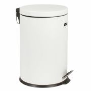 Ведро мусорное с педалью 20 литров «Classic», БЕЛОЕ ГЛЯНЦЕВОЕ, металлическое, со съемным внутренним ведром, LAIMA, 604949