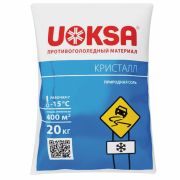Реагент противогололёдный 20 кг UOKSA «Кристалл», до -15°C, природная соль, мешок