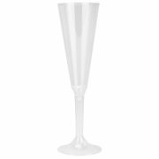 Фужер одноразовый 160 мл для шампанского пластиковый, прозрачная высокая ножка, «Флюте», 1015