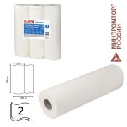 Простыни бумажные рулонные с перфорацией LAIMA UNIVERSAL КОМПЛЕКТ 3 шт., 2-слойные, 0,5х100 м, 17+17 г/м2, 630360, БС-2-ПР/100