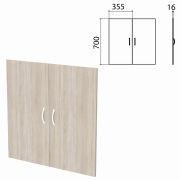 Дверь ЛДСП низкая «Бюджет», КОМПЛЕКТ 2 шт., 355х16х700 мм, дуб сонома 091, 402879, 402879-091