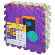 Коврик-пазл напольный 0,9х0,9 м, мягкий, «Машинки», 9 частей 30х30 см, толщина 1 см, ЮНЛАНДИЯ, 664667