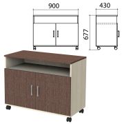 Тумба для оргтехники «Канц», 900х430х620 мм, 2 двери, цвет дуб молочный/венге (КОМПЛЕКТ)