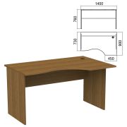 Стол эргономичный «Арго», 1400х900х760 мм, правый, орех (КОМПЛЕКТ)