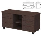 Тумба-креденция «Приоритет» 1200х446х600 мм, 6 ящиков, венге (КОМПЛЕКТ)