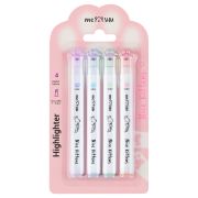 Набор текстовыделителей MESHU «Nice Kittens», 04цв., пастельные цвета, 1-4мм, блистер с европодвесом