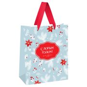 Пакет подарочный 18*23*10см MESHU «Christmas twigs», матовая ламинация