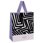 Пакет подарочный 18*23*10см MESHU «Black stripes», матовая ламинация