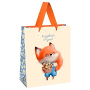 Пакет подарочный 26*32*12см MESHU «Cute fox», матовая ламинация