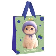Пакет подарочный 11*14*6,5см MESHU «Berry cat», матовая ламинация