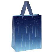 Пакет подарочный 11*14*6,5см MESHU «Star rain», фольга, матовая ламинация