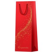 Пакет подарочный 12*36*8,5см MESHU «Special gift», матовая ламинация, фольга, под бутылку