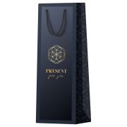 Пакет подарочный 12*36*8,5см MESHU «Wine time», матовая ламинация, фольга, под бутылку