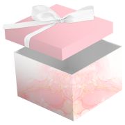 Коробка складная подарочная MESHU «Pink marble», (15*15*15см), с лентой, отд фольгой