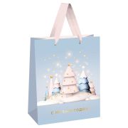 Пакет подарочный 18*23*10см MESHU «Christmas trees»,  фольга, матовая ламинация