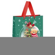 Пакет подарочный 11*14*6,5см MESHU «Christmas bear», выборочный лак,  матовая ламинация