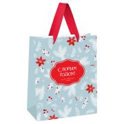 Пакет подарочный 11*14*6,5см MESHU «Christmas twigs», матовая ламинация