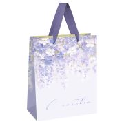 Пакет подарочный 26*32*12см MESHU «Purple flowers», матовая ламинация
