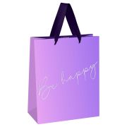 Пакет подарочный 26*32*12см MESHU «Purple mood», фольга, матовая ламинация